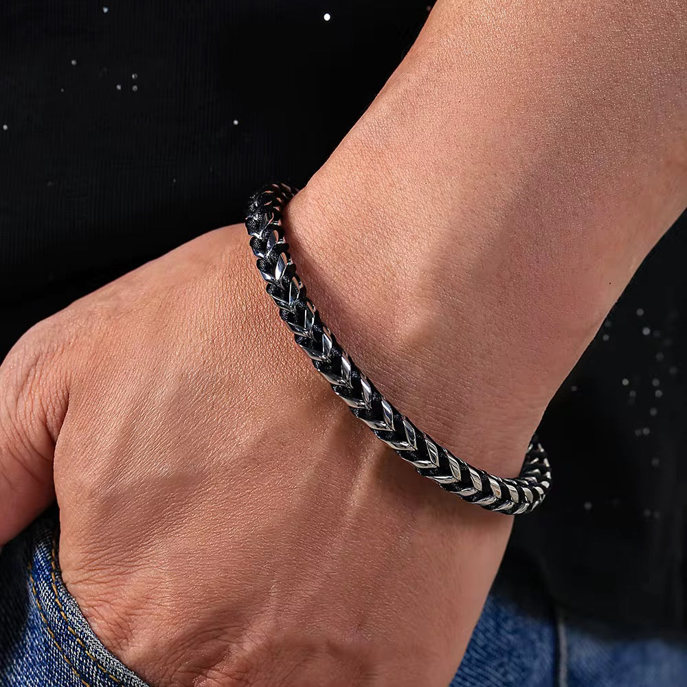 Steel Edge Braided Men's Bracelet